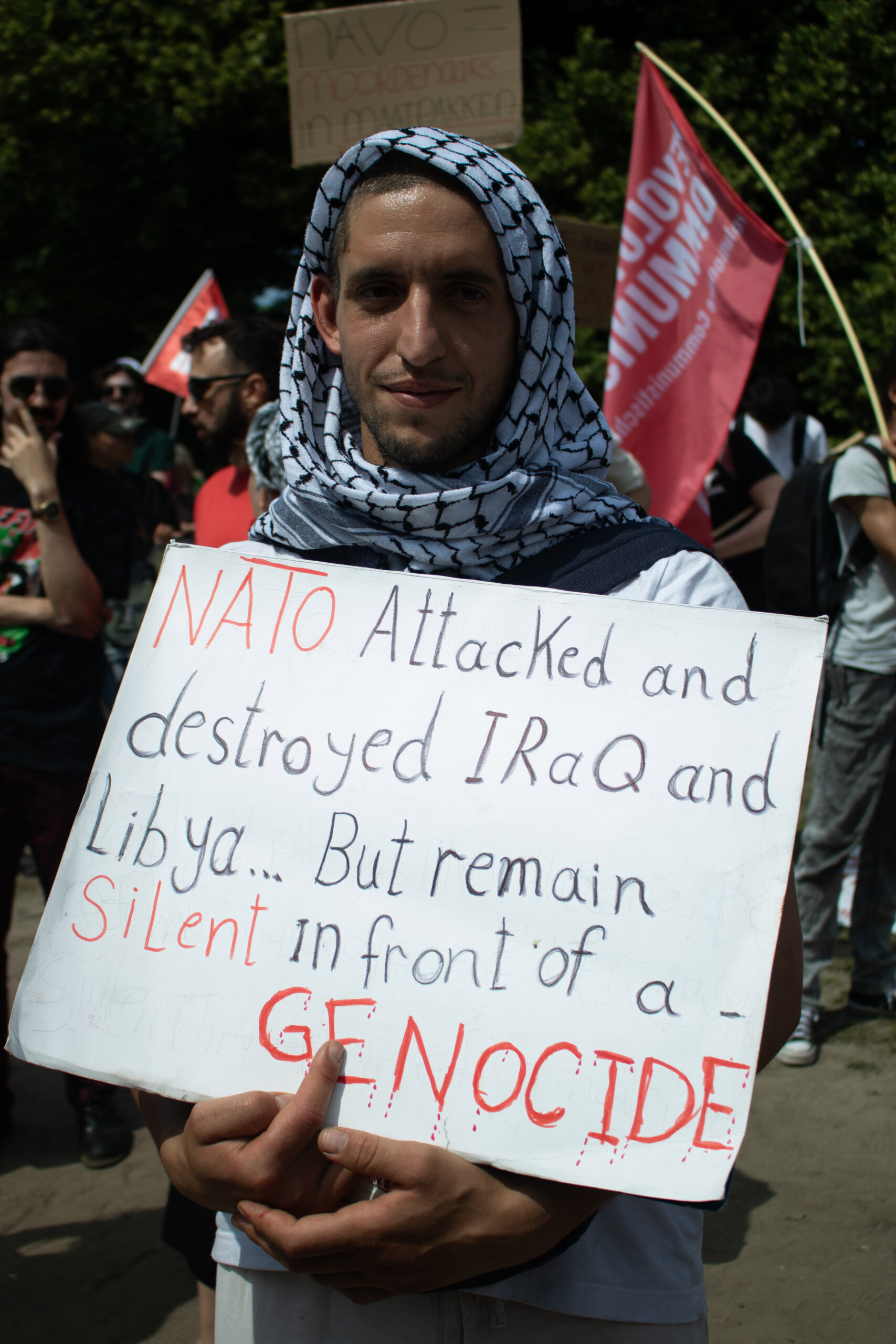 Vredebeweging NAVO protest, 2025. Den Haag.